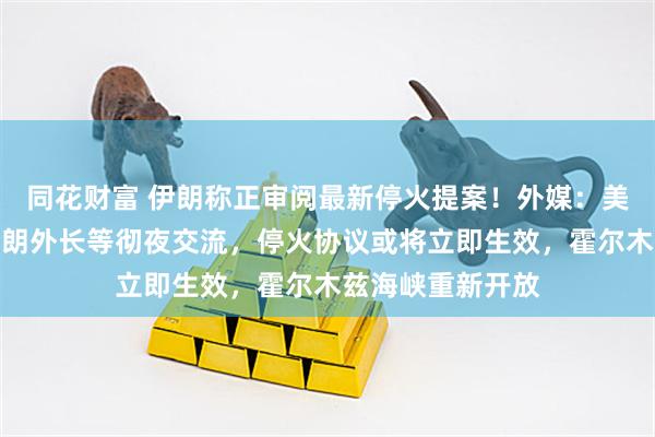 同花财富 伊朗称正审阅最新停火提案！外媒：美副总统万斯和伊朗外长等彻夜交流，停火协议或将立即生效，霍尔木兹海峡重新开放